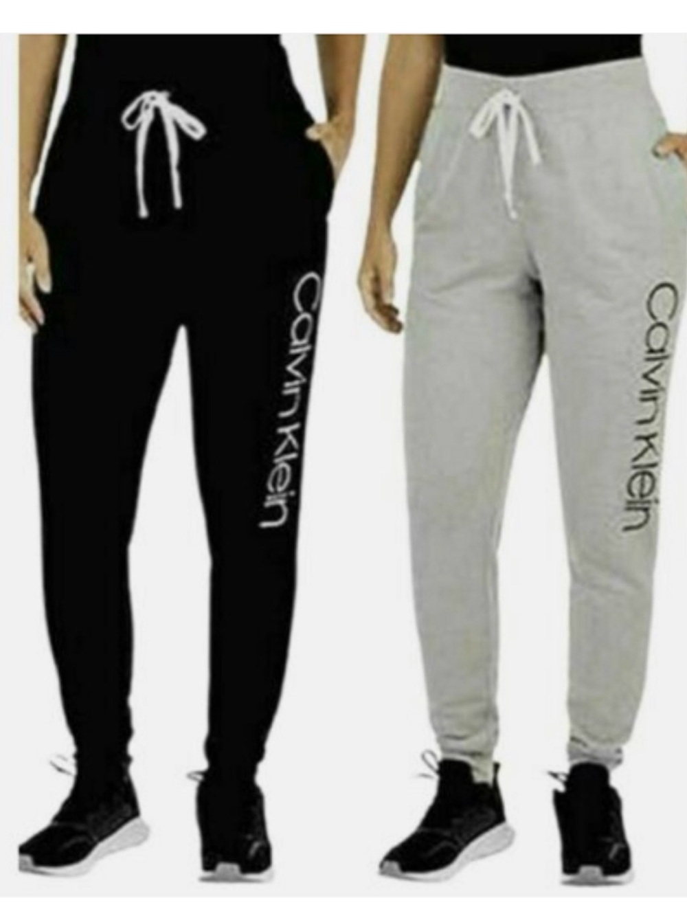 Calvin Klein Women's French Terry Joggers Gray and Black - NWOT- size S - Picture 2 of 8